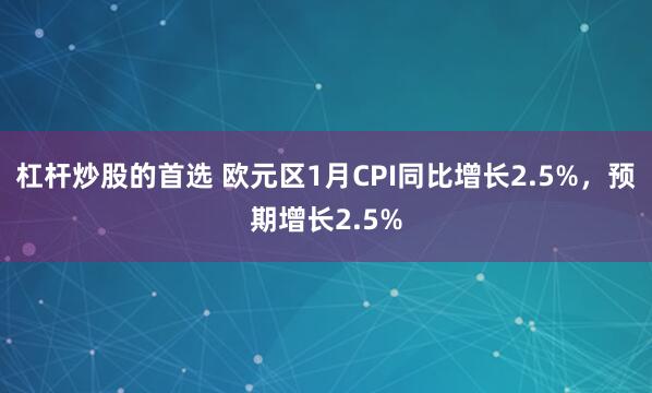 杠杆炒股的首选 欧元区1月CPI同比增长2.5%，预期增长2.5%